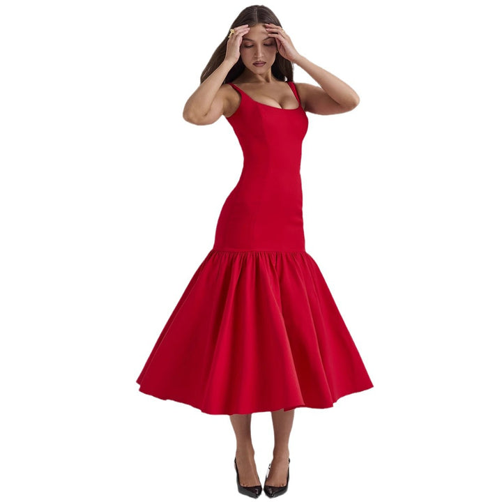 Kvinder Glamourøs Maxi Kjole med Flared Skirt og Fitted Top Stilla