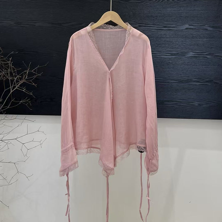 Femme Letvægts Transparent Lagdelt Bluse Stilla