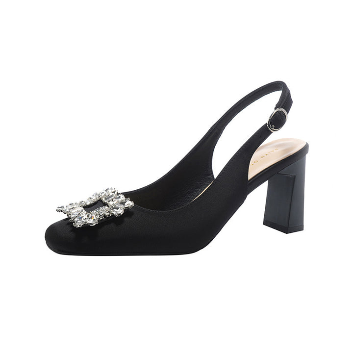 Femme Elegante Slingback-Pumps med krystalspænde-detalje Stilla