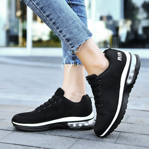Dame Air-Cushioned Lifestyle-Sneakers med åndbart mesh-oberstof Stilla