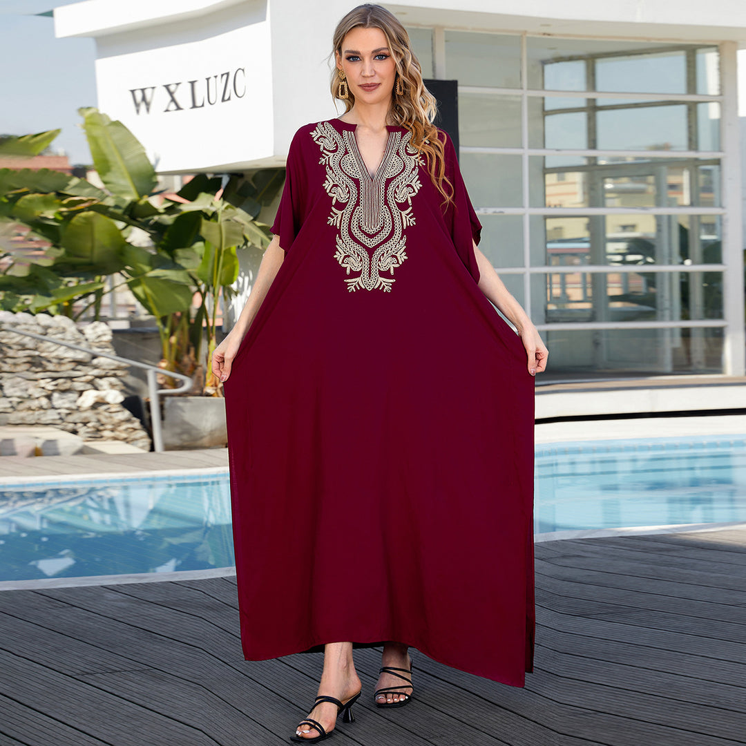 Dame Kaftan med detaljerede broderier Stilla