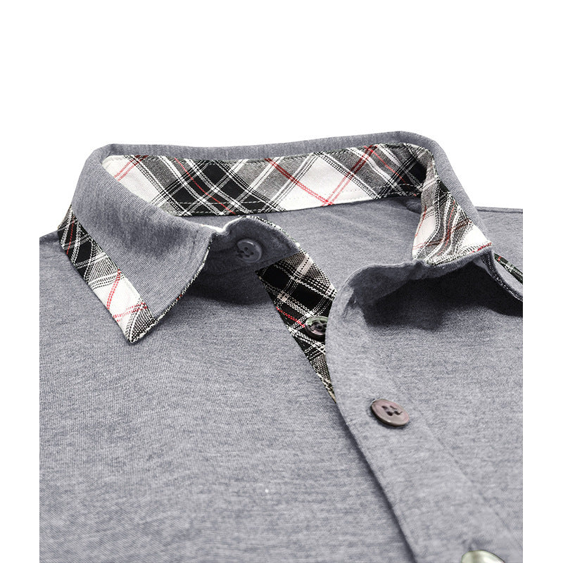 Herrer Polo-shirt med stilfuld ternet detalje og brystlomme Stilla