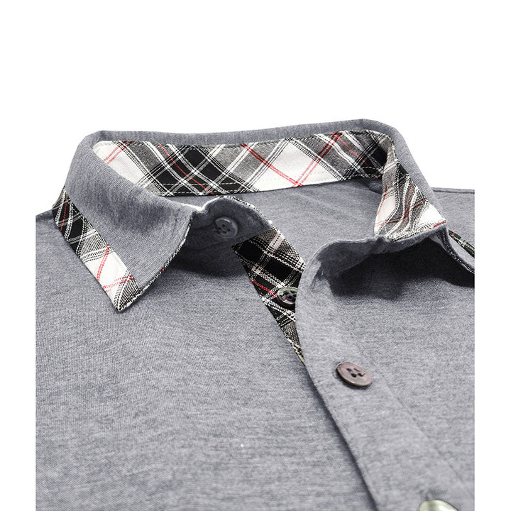 Herrer Polo-shirt med stilfuld ternet detalje og brystlomme Stilla