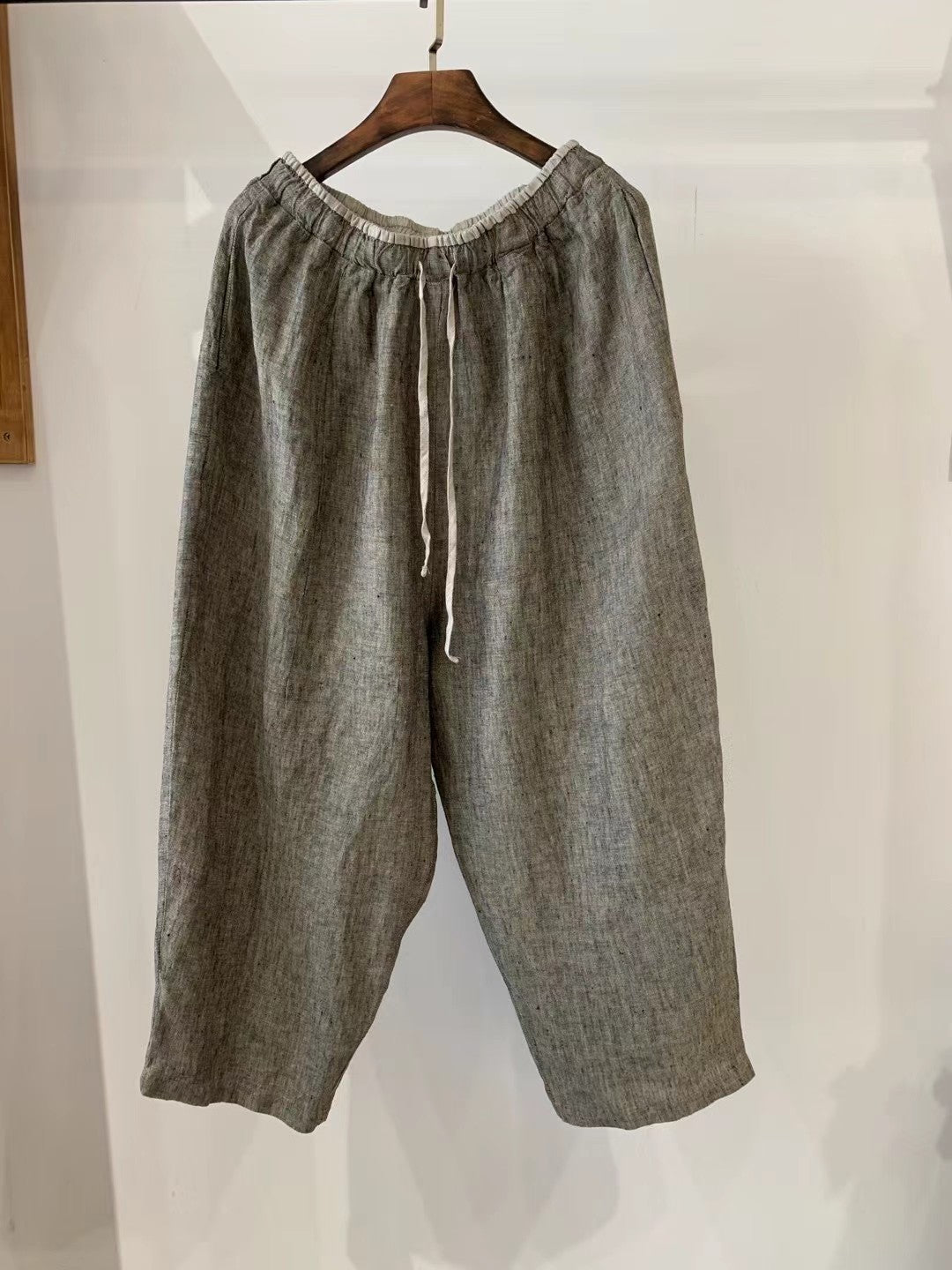 Femme Locker-snit Åndbar Leinen Culottes Stilla