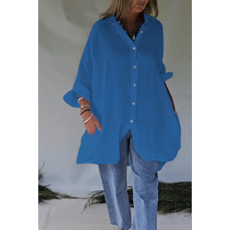 Dame oversized skjorte med knaplukning Stilla