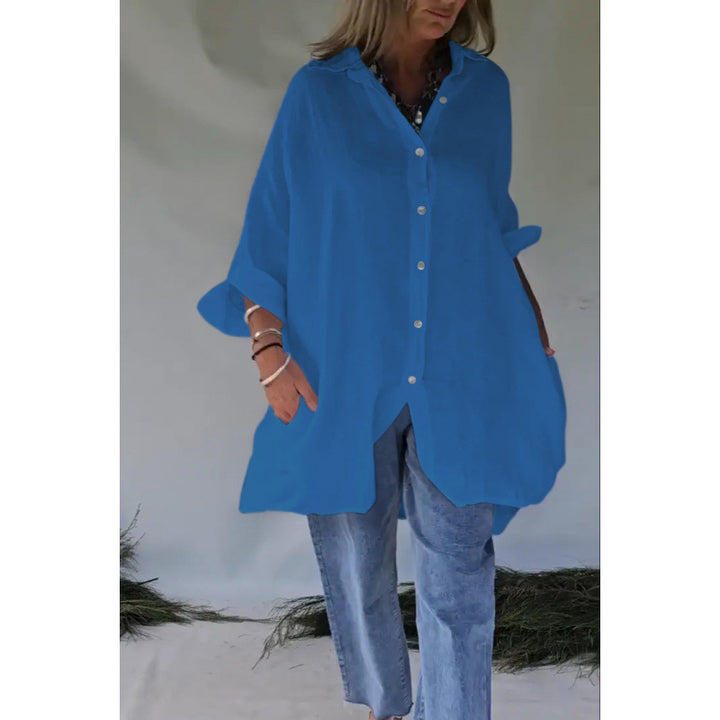 Dame oversized skjorte med knaplukning Stilla
