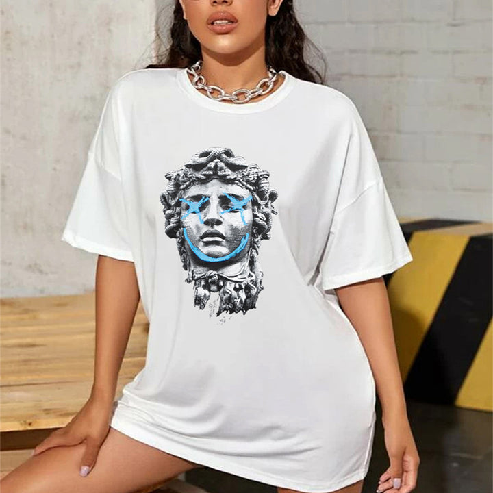 Dame Oversized T-shirt med kunstmotiv Stilla