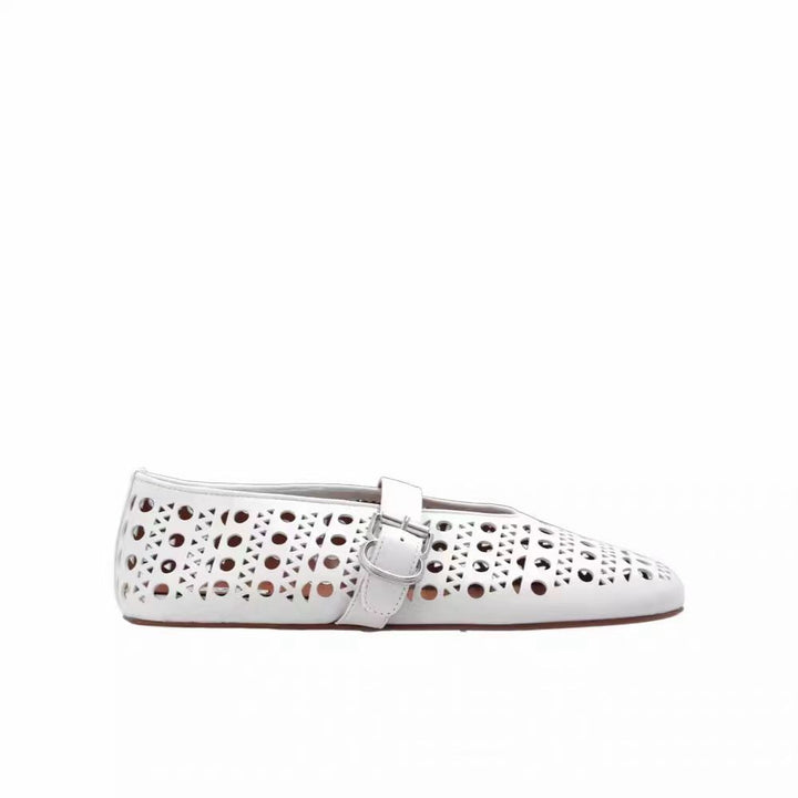 Femme Cut-Out Ballerinas med justerbar spænde Stilla