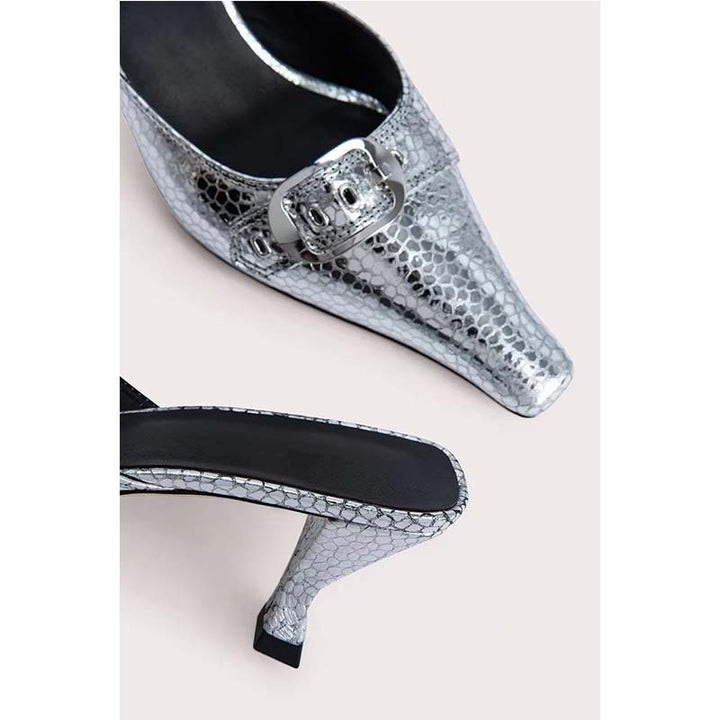 Dame Spids Slingback-Hæle med dekorativ spænde Stilla