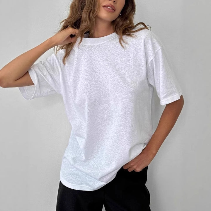 Dame Oversized T-shirt lavet af højkvalitets bomuld med komfortabel pasform og afslappet look Stilla