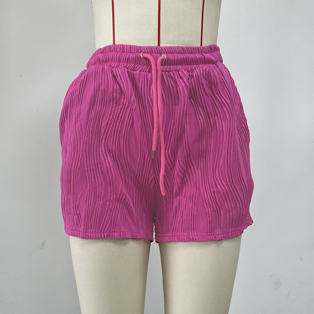 Stilla | Komfortable ensfarvede drawstring casual shorts