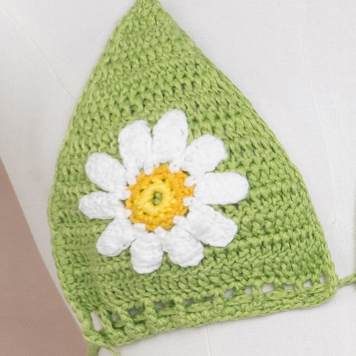 Dame hækle bikini top med blomsterdesign Skovae