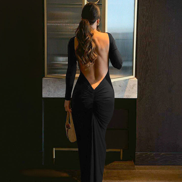 Dame Elegant Maxikjole med raffinerede flæsedetaljer og tætsiddende snit Stilla