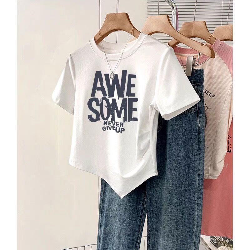 Femme Grafiktryk Afslappet Fit T-Shirt Stilla