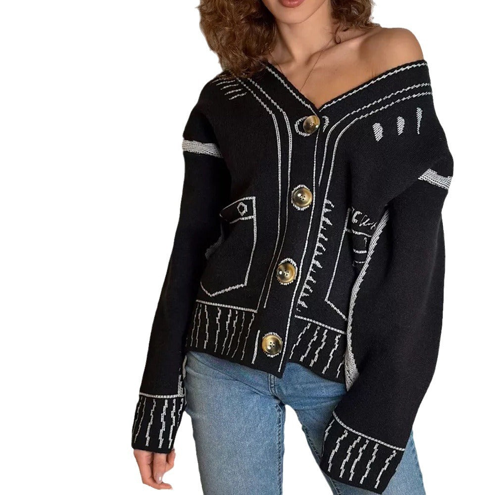 Femme Statement Oversized Strikcardigan Stilla