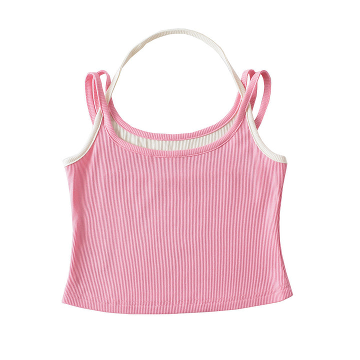 Damer sporty cropped top med raffinerede stropdesigns og elastisk stof Stilla
