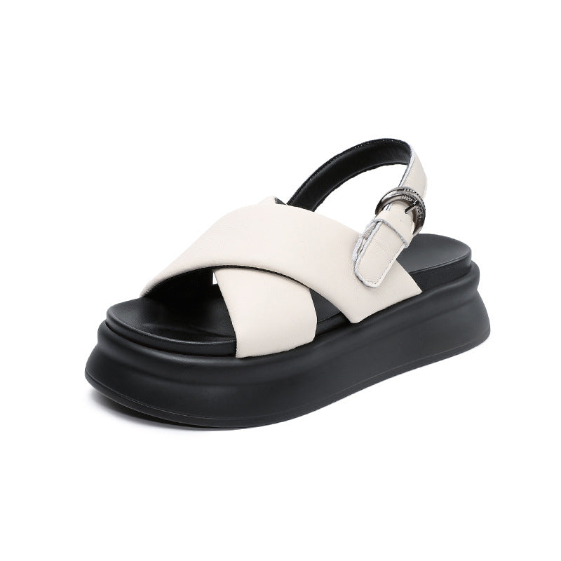 Dame Chunky Platform Slide Sandaler med justerbar spænde Stilla