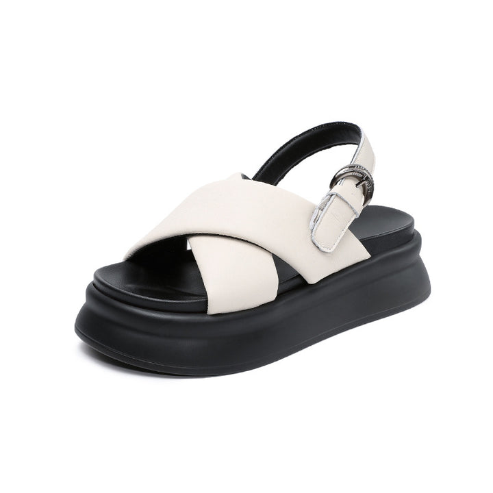 Dame Chunky Platform Slide Sandaler med justerbar spænde Stilla