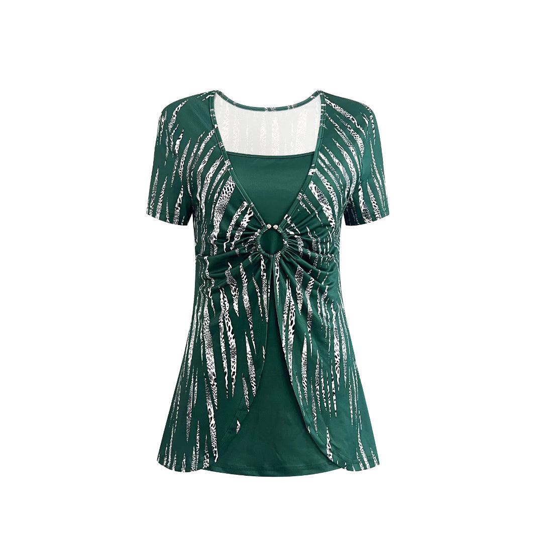 Dame Mode Twist-Front Tunika Top Stilla