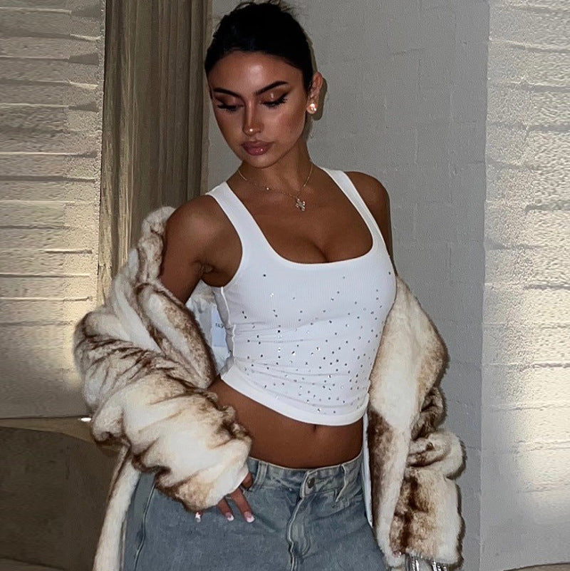 Dame Trendy Glitrende Bustier-Top Skovae