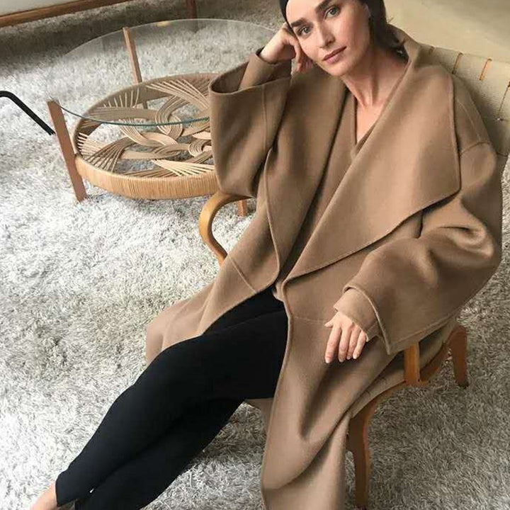 Kvindernes elegante oversized frakke med åben front Stilla
