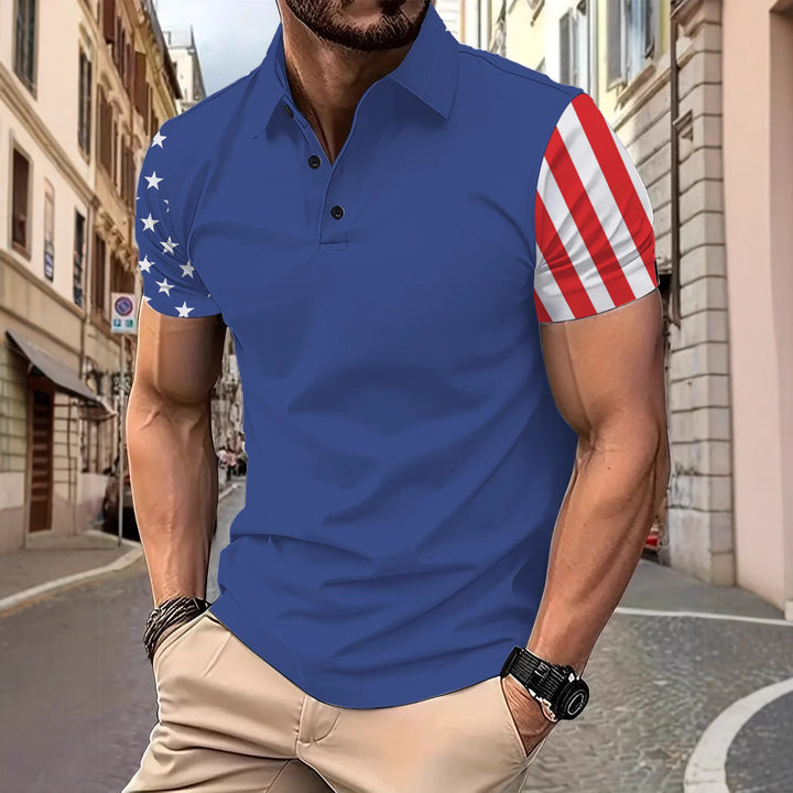 Herrer Poloshirt med kreativ ærmedesign Stilla