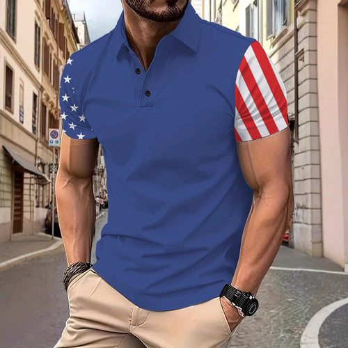 Herrer Poloshirt med kreativ ærmedesign Stilla
