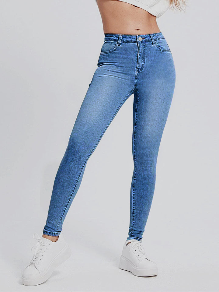 Dame Slim Fit Jeans med høj talje og figurskabende stretch Stilla
