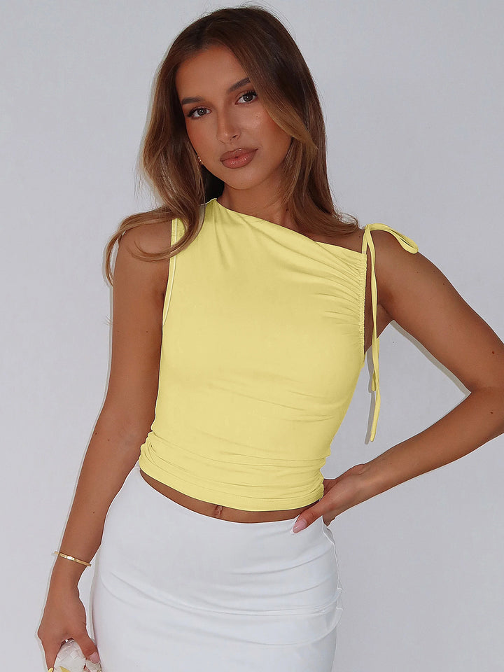 Dame Crop-Top med asymmetrisk snit og justerbare stropper Stilla