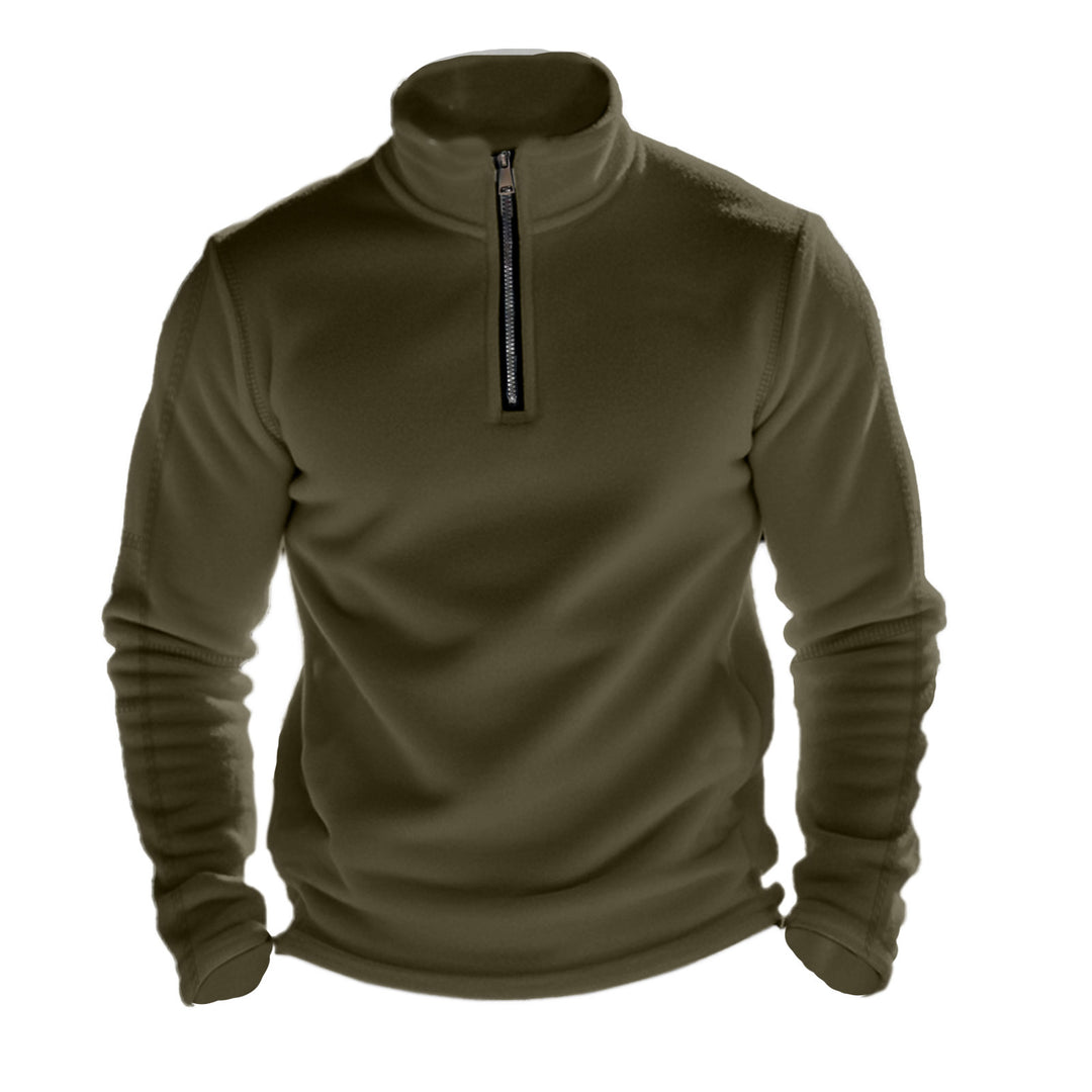 Herrer fleece-overdel med stående krave og lynlås Stilla