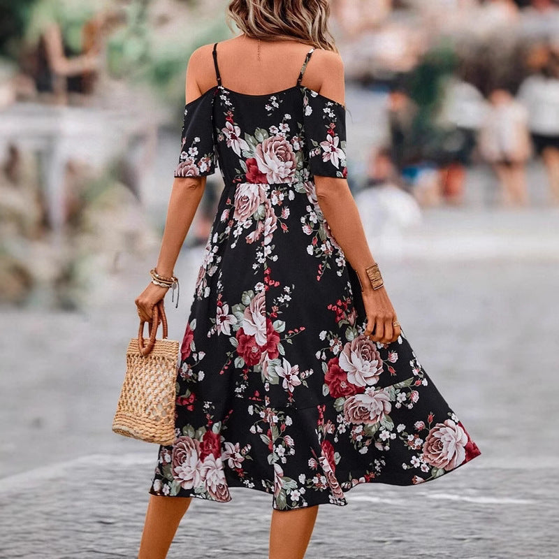 Dame Off-Shoulder Floral Swing Kjole Stilla