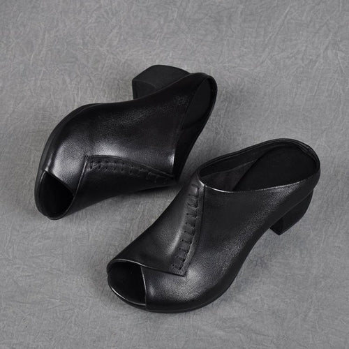 Dame Elegante åbne clogs med moderne cut-out-design og komfortabel blokhæl Stilla