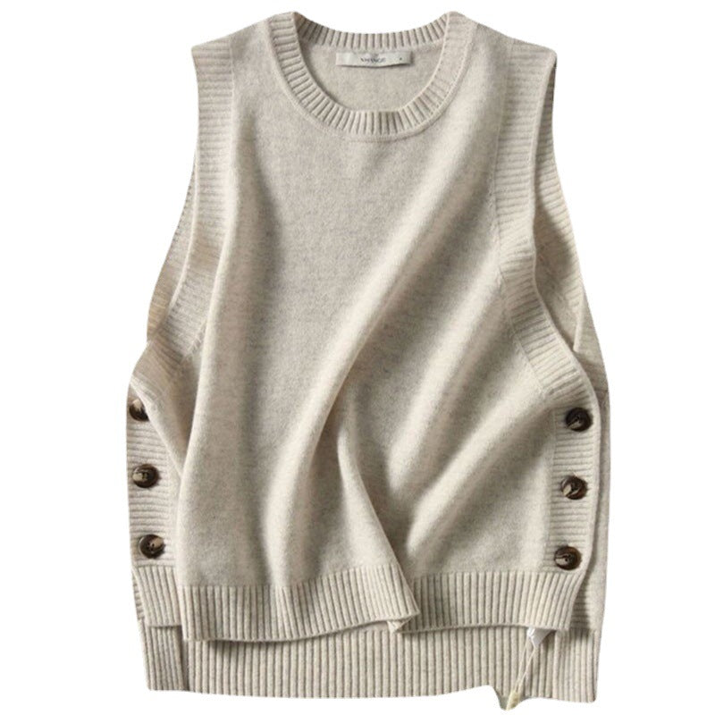Femme Elegant Strikket Pullover Vest Stilla