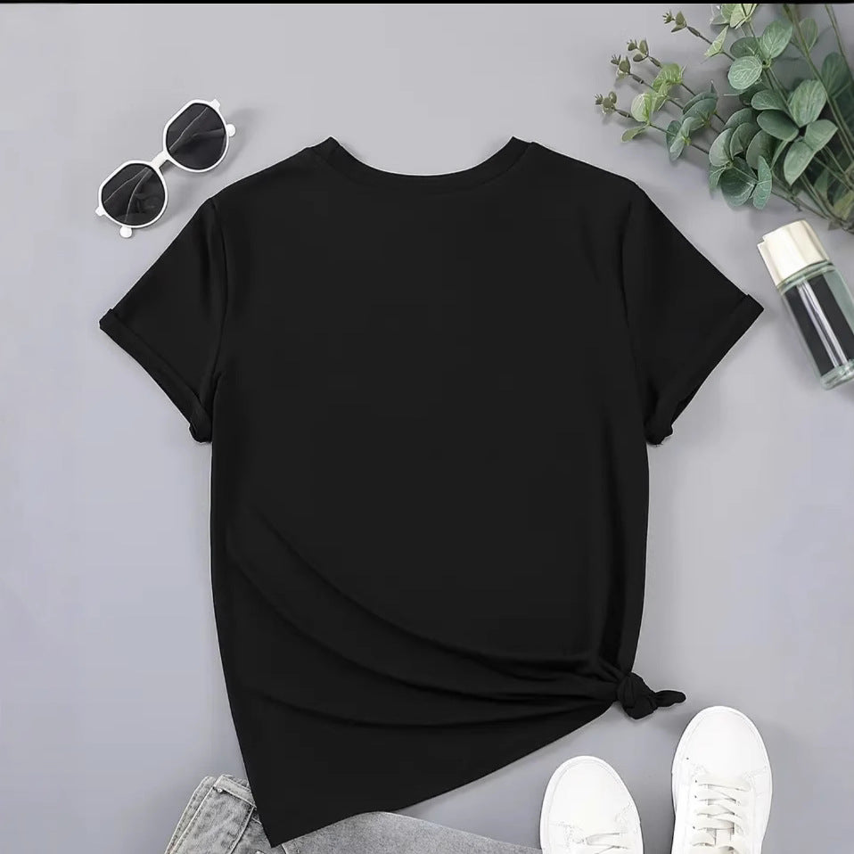 Dame T-shirt med kreativ skrift Stilla