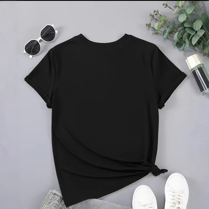 Dame T-shirt med kreativ skrift Stilla
