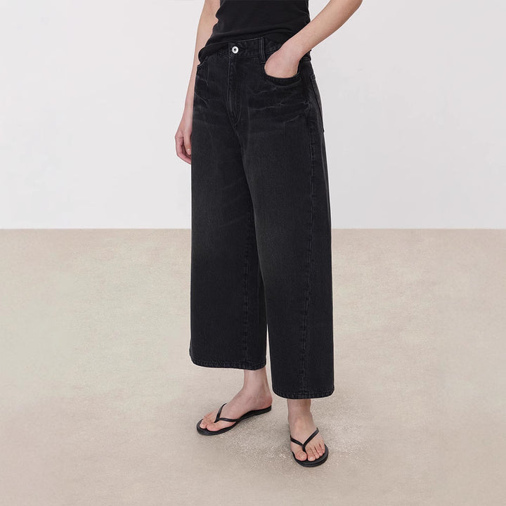 Dame brede jeans i moderne snit Stilla