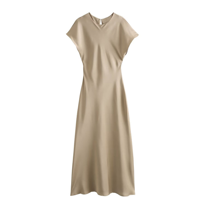 Dame elegant maxi kjole med flydende snit og moderne V-hals Skovae