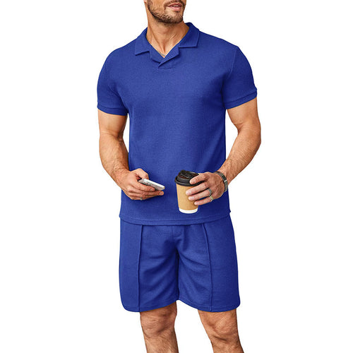Herre sportiv kortærmet polo shirt med praktiske lommer og behagelige shorts Stilla