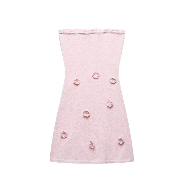 Dame Strapless Blomsterapplikation Kjole Stilla