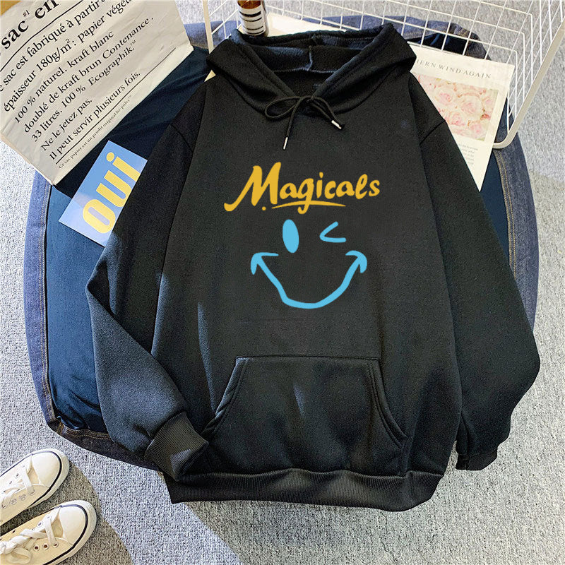 Damer hoodie med casual smiley design Skovae