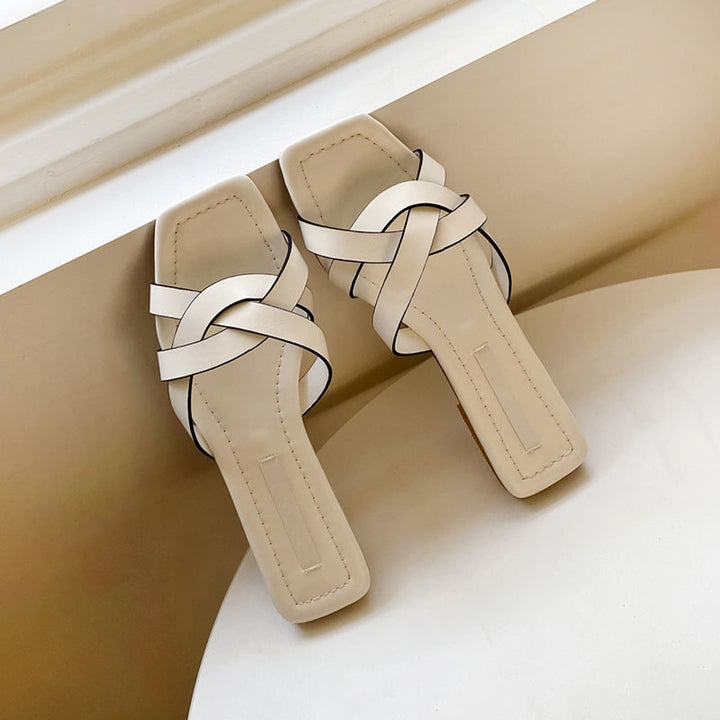 Dame Elegant Kryds Over Kast Sandaler Stilla