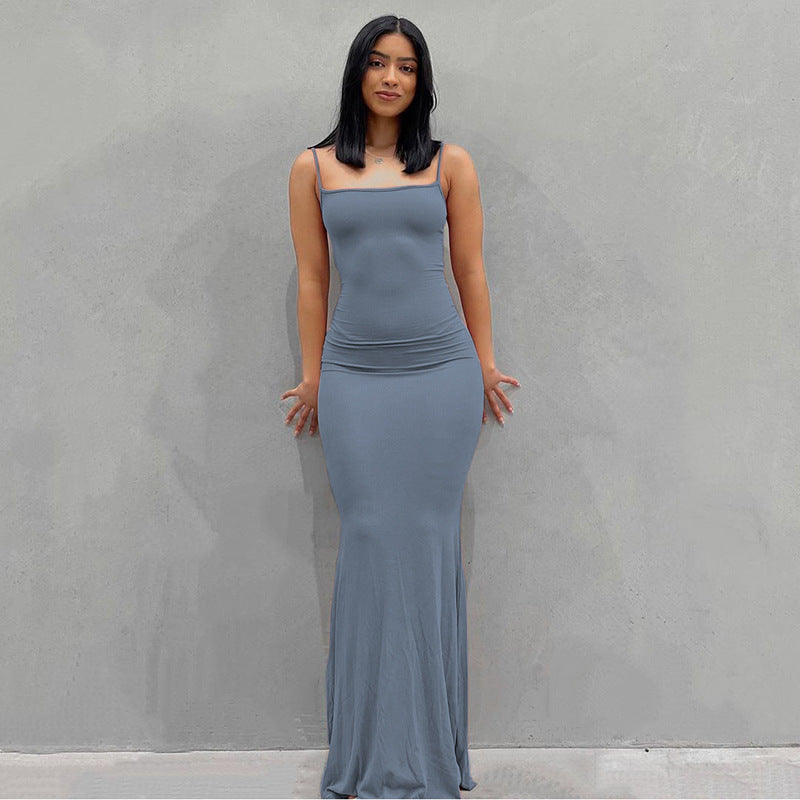 Dame Elegant Slip Maxi Kjole Stilla