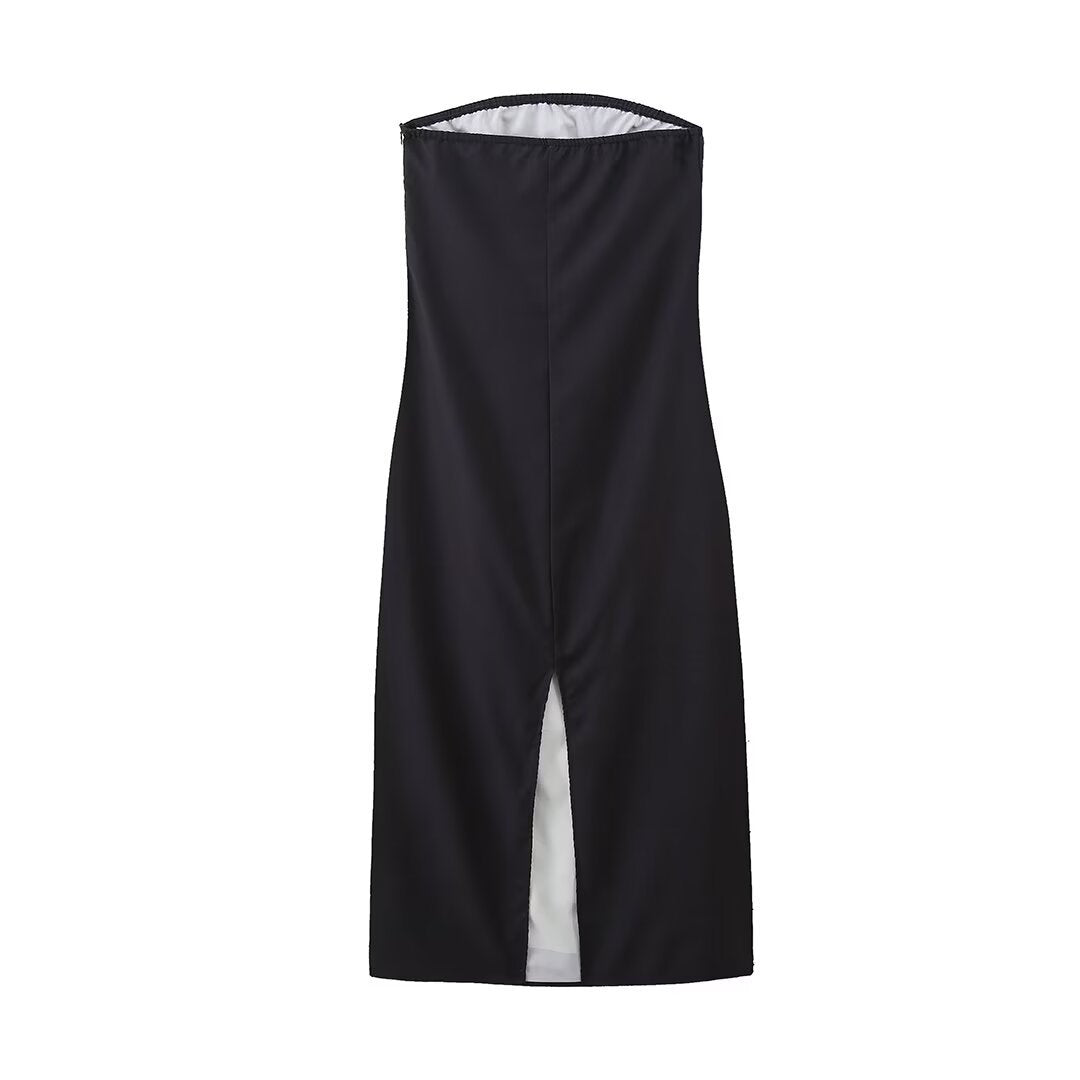 Femme Strapless Abstrakt Blomstret Midi Kjole Stilla