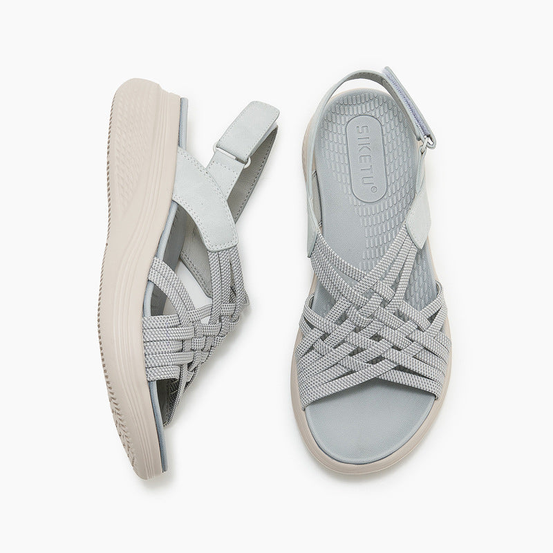 Dame mode sandaler med elastiske remme og dämpende sål Stilla