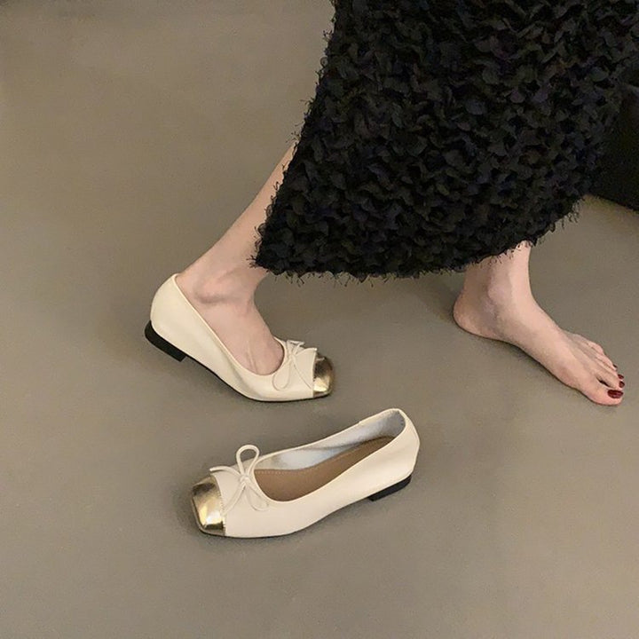 Dame Ballerinas med dekorativt sløjfe-design og komfortabelt fodseng Stilla