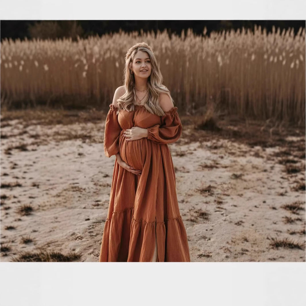 Dame Bohemian Off-Shoulder Maxi Kjole Stilla