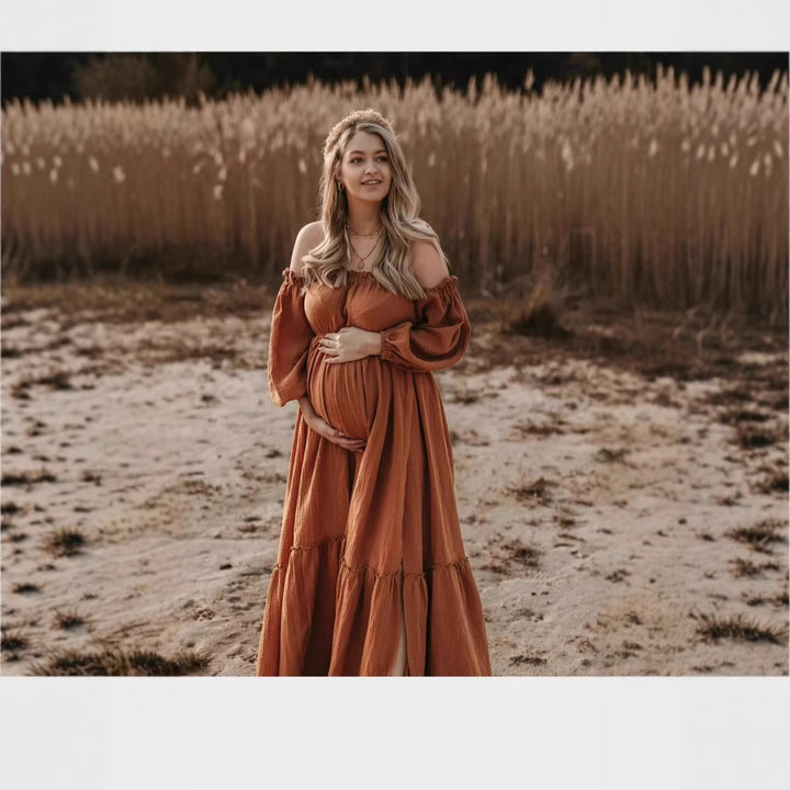 Dame Bohemian Off-Shoulder Maxi Kjole Stilla