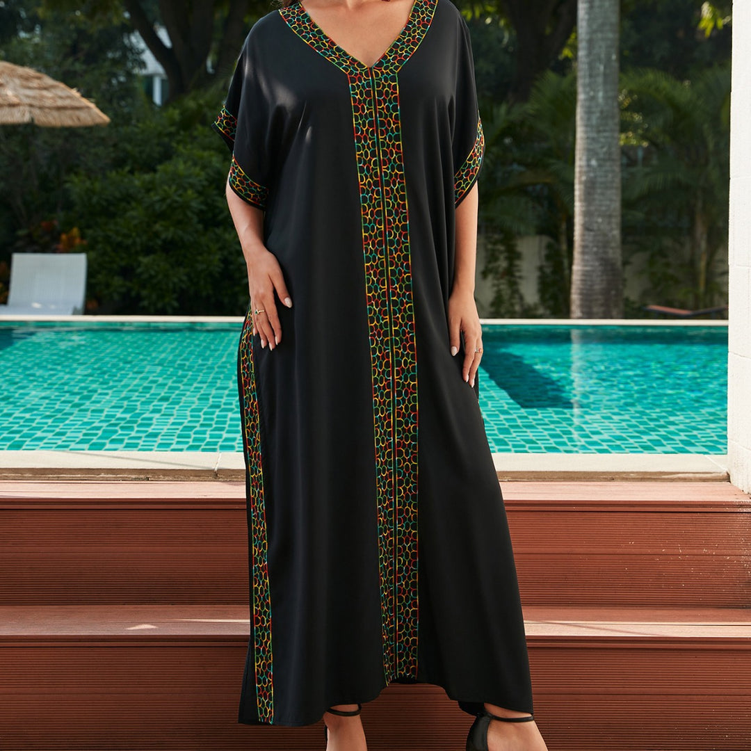 Dame Kaftan med kunstnerisk broderi og løst snit Stilla