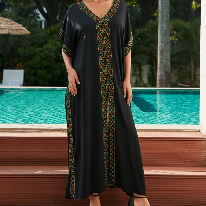 Dame Kaftan med kunstnerisk broderi og løst snit Stilla