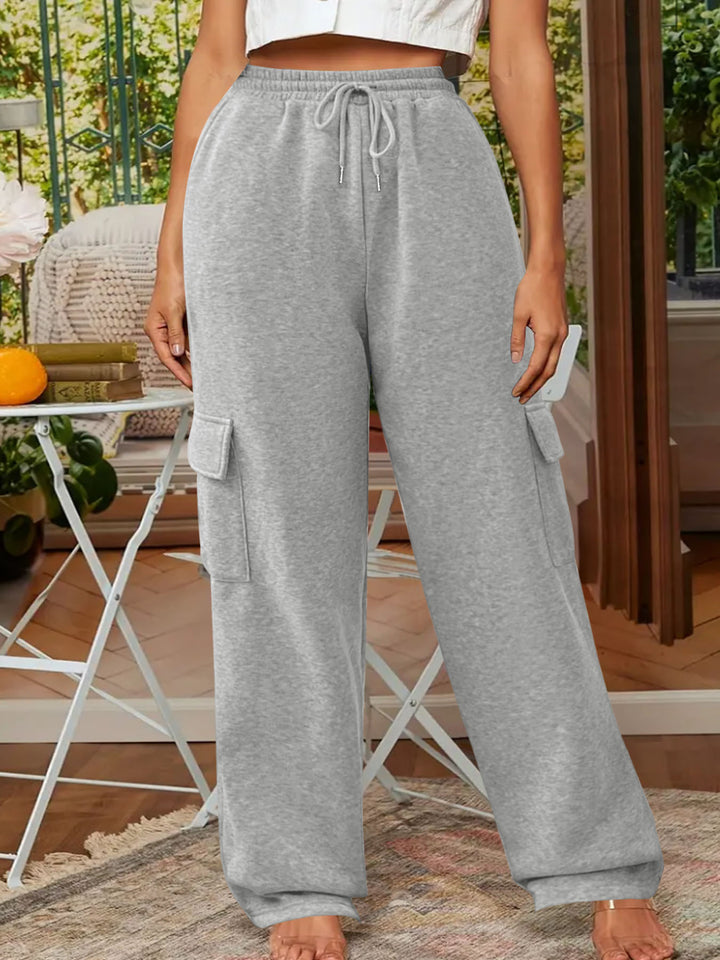 Dame casual cargo bukser med elastisk talje og praktiske lommer Stilla